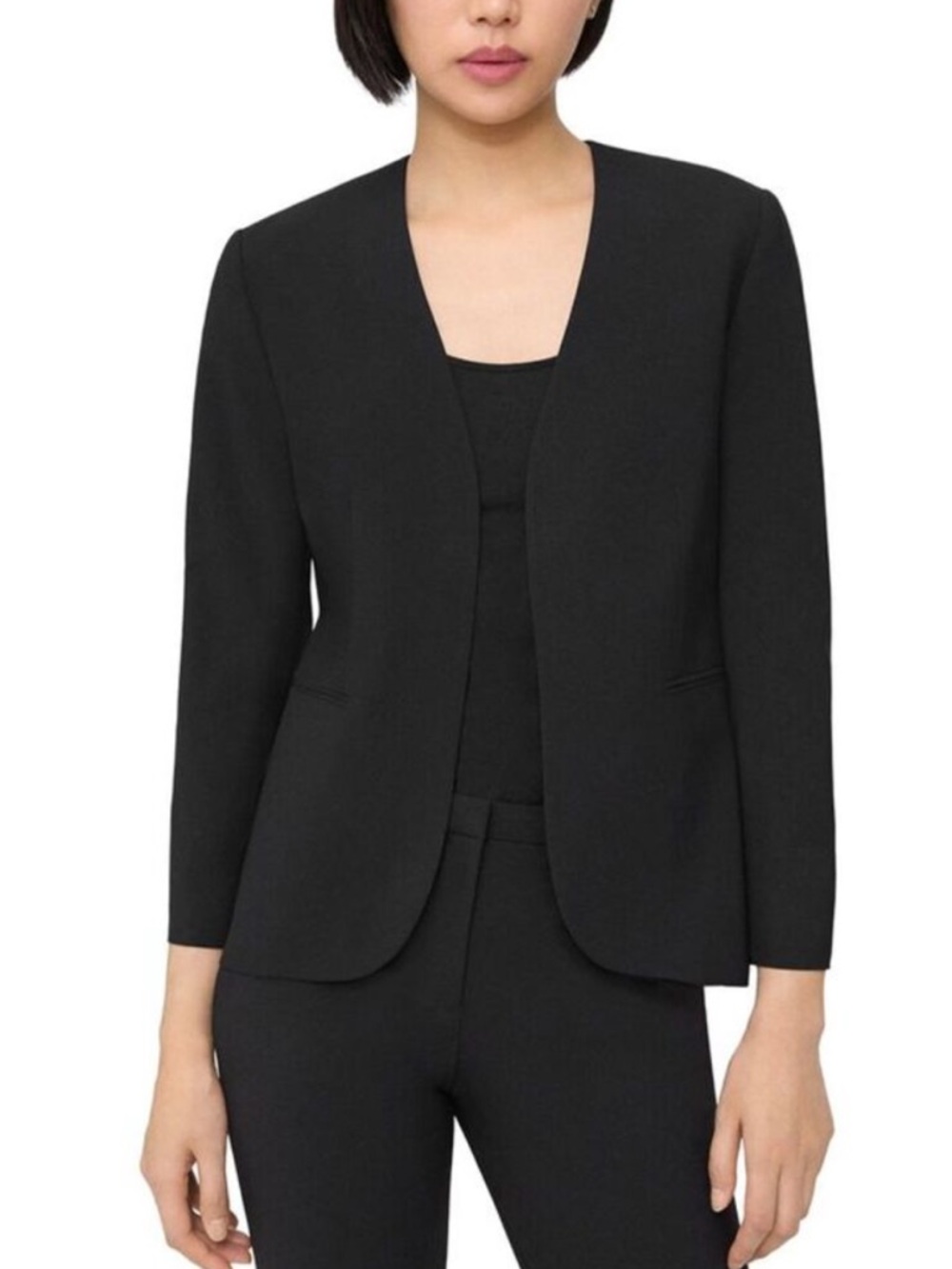 Theory Lindrayia B Admiral Crepe Blazer Black Jacket Size 4
